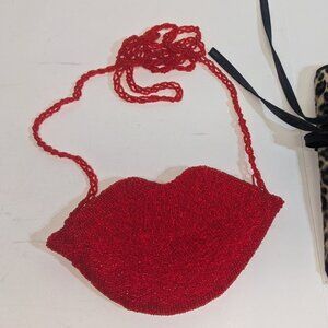 Mary Kay Red Beaded Lip Purse - New